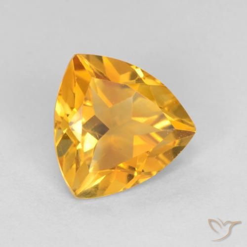 Citrino Dorado oscuro natural de 0.98 ct, Trillón, VS