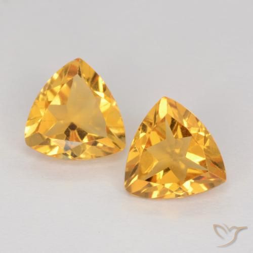 Gemas de Citrino Naranja dorado natural de 1.94 ct, Trillón, VS