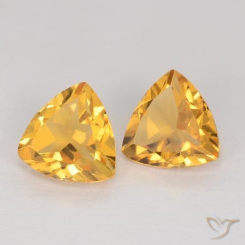 Gemas de Citrino Naranja dorado natural de 1.94 ct, Trillón, VS
