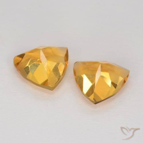 Gemas de Citrino Naranja dorado natural de 1.94 ct, Trillón, VS