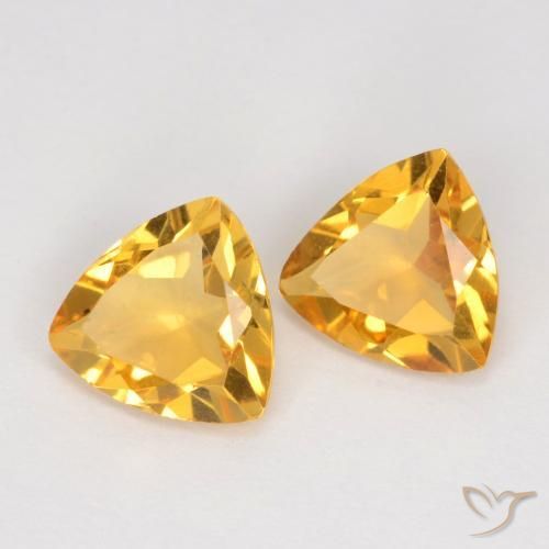 Gemas de Citrino Dorado medio natural de 1.95 ct, Trillón, VS