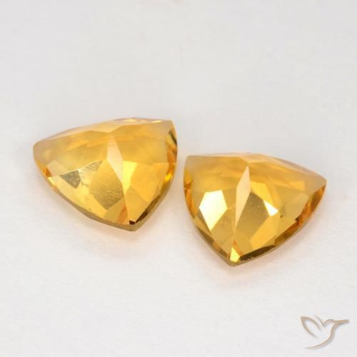 Gemas de Citrino Dorado medio natural de 1.95 ct, Trillón, VS
