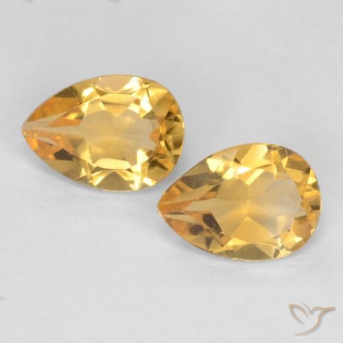 1.25ctw Natural Naranja dorado intenso Citrino, En forma de pera, VVS-VS