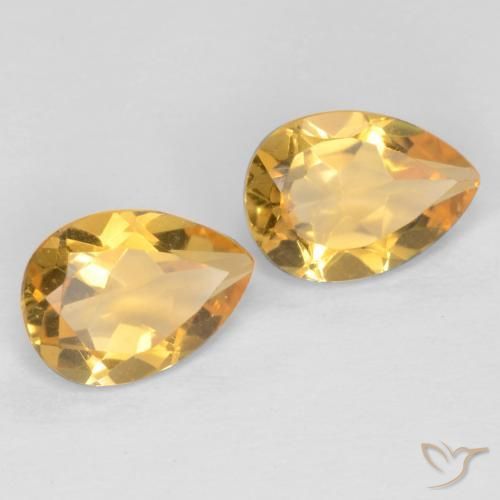 Gemas de Citrino Naranja dorado intenso natural de 1.25 ct, En forma de pera, VVS-VS