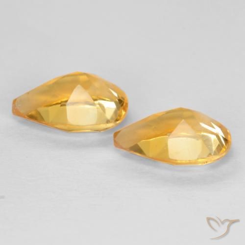Gemas de Citrino Naranja dorado intenso natural de 1.25 ct, En forma de pera, VVS-VS