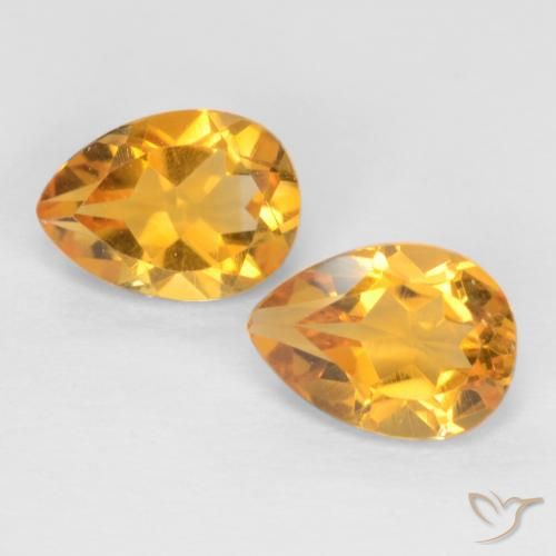 1.42ctw Natural Dorado naranja oscuro Citrino, En forma de pera, VVS-VS