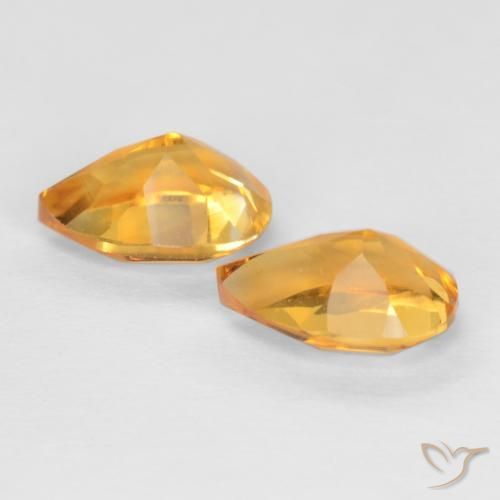 Gemas de Citrino Dorado naranja oscuro natural de 1.42 ct, En forma de pera, VVS-VS