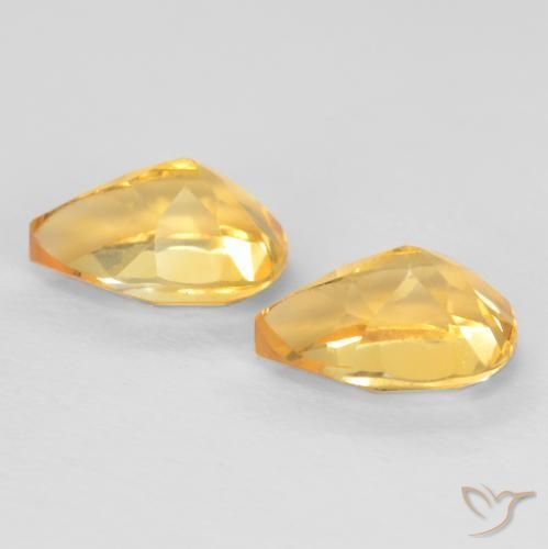 Gemas de Citrino Dorado claro natural de 1.44 ct, En forma de pera, VVS-VS