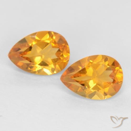 1.39ctw Natural Dorado naranja intenso Citrino, En forma de pera, VVS-VS