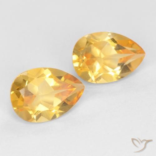 Gemas de Citrino Dorado natural de 1.34 ct, En forma de pera, VVS-VS