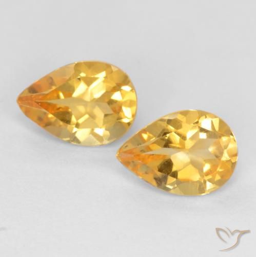 1.18ctw Natural Dorado oscuro medio Citrino, En forma de pera, VVS-VS
