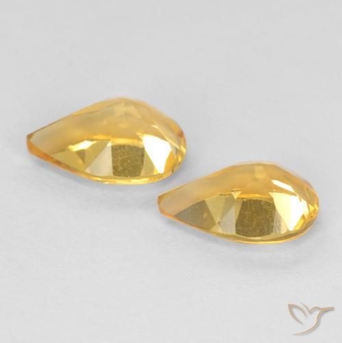 Gemas de Citrino Dorado oscuro medio natural de 1.18 ct, En forma de pera, VVS-VS