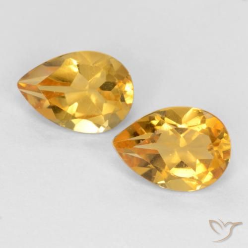 1.29ctw Natural Dorado oscuro medio Citrino, En forma de pera, VVS-VS
