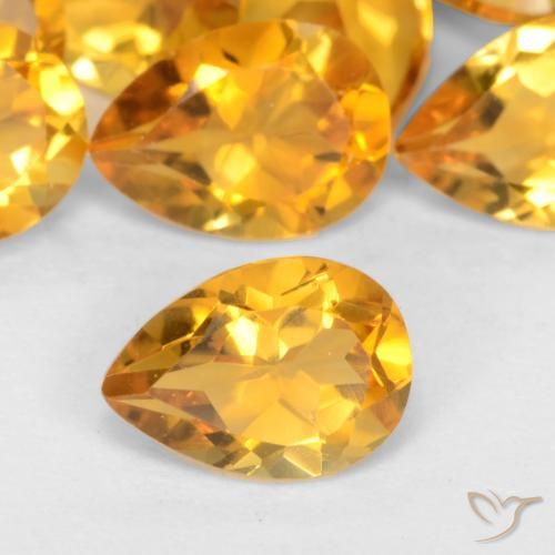 0.65ct Natural Dorado naranja Citrino, En forma de pera, VS