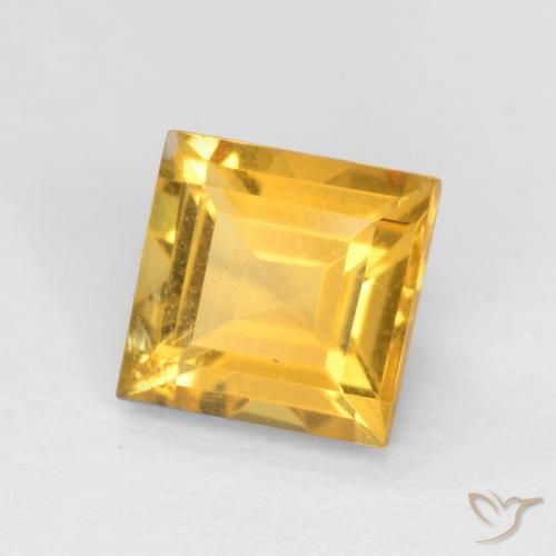Citrino Dorado medio natural de 1.67 ct, Cuadrado, VS