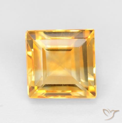 3.69ct Natural Dorado naranja claro medio Citrino, Cuadrado, VS