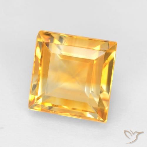 Citrino Dorado naranja claro medio natural de 3.69 ct, Cuadrado, VS