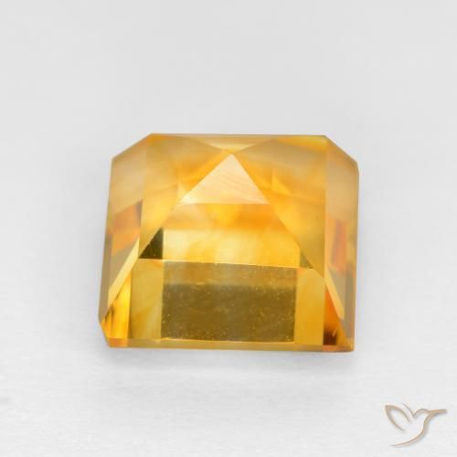 Citrino Dorado naranja claro medio natural de 3.69 ct, Cuadrado, VS