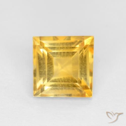 1.19ct Natural Naranja dorado Citrino, Cuadrado, VS