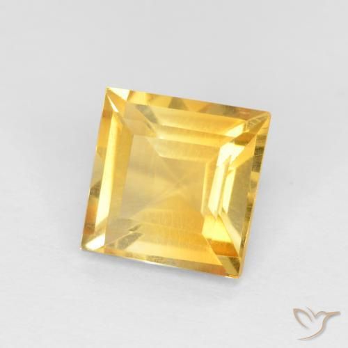 Citrino Naranja dorado natural de 1.19 ct, Cuadrado, VS
