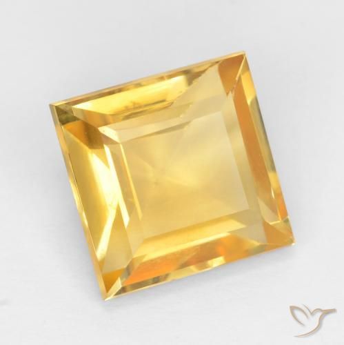 Citrino Dorado medio natural de 3.19 ct, Cuadrado, VS