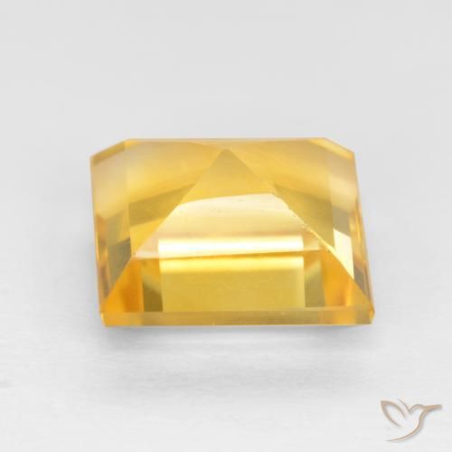 Citrino Dorado medio natural de 3.19 ct, Cuadrado, VS