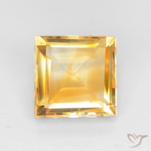 3.41ct Natural Dorado claro Citrino, Cuadrado, VS
