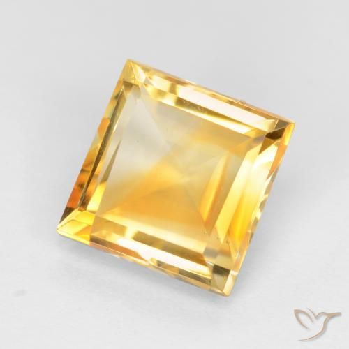 Citrino Dorado claro natural de 3.41 ct, Cuadrado, VS