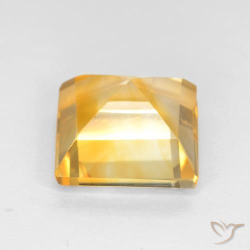 Citrino Dorado claro natural de 3.41 ct, Cuadrado, VS