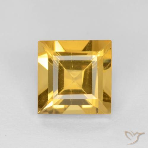 1.49ct Natural Dorado medio Citrino, Cuadrado, VS