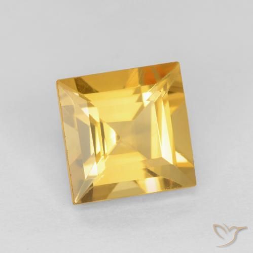 Citrino Dorado medio natural de 1.49 ct, Cuadrado, VS