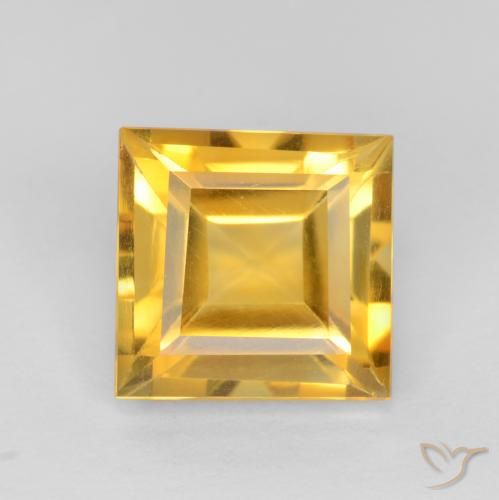 2.36ct Natural Dorado medio Citrino, Cuadrado, VS