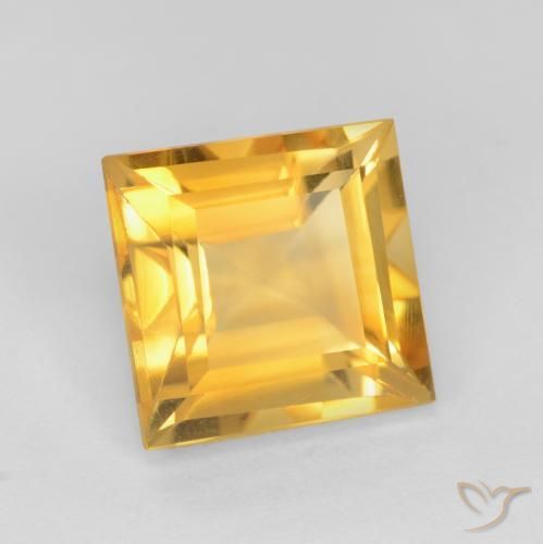 Citrino Dorado medio natural de 2.36 ct, Cuadrado, VS