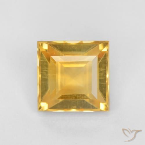 1.46ct Natural Dorado medio Citrino, Cuadrado, VS
