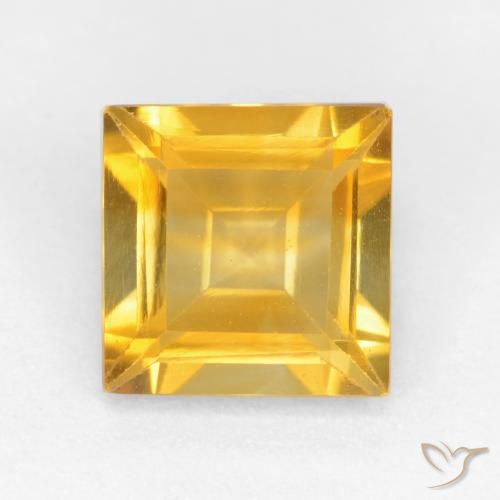 1.44ct Natural Naranja dorado Citrino, Cuadrado, VS