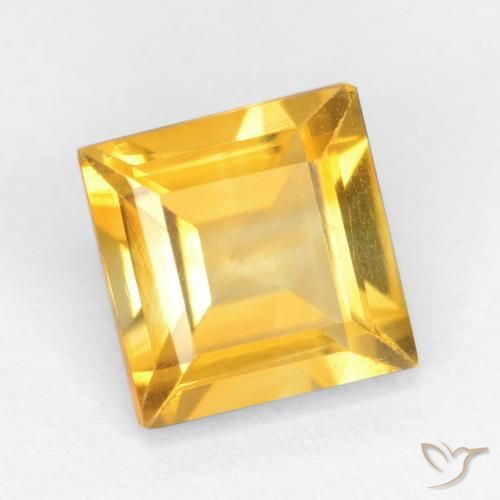 Citrino Naranja dorado natural de 1.44 ct, Cuadrado, VS