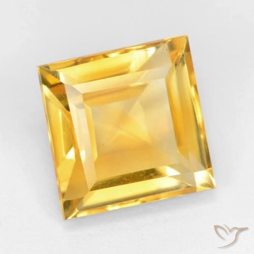 Citrino Dorado natural de 3.54 ct, Cuadrado, VS