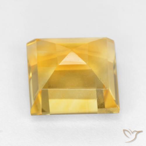 Citrino Dorado natural de 3.54 ct, Cuadrado, VS