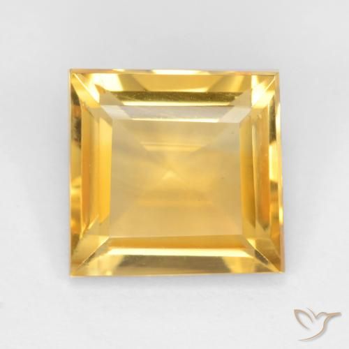 2.87ct Natural Dorado claro Citrino, Cuadrado, VS