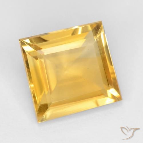 Citrino Dorado claro natural de 2.87 ct, Cuadrado, VS