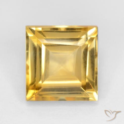 3.76ct Natural Dorado medio Citrino, Cuadrado, VS