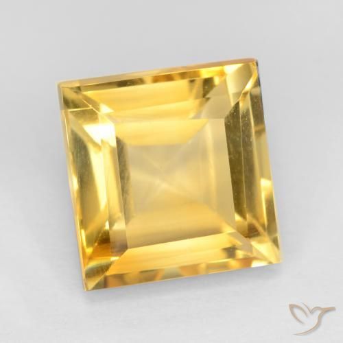 Citrino Dorado medio natural de 3.76 ct, Cuadrado, VS
