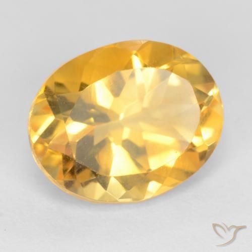 Citrino Naranja dorado natural de 3.65 ct, Ovalada, VS