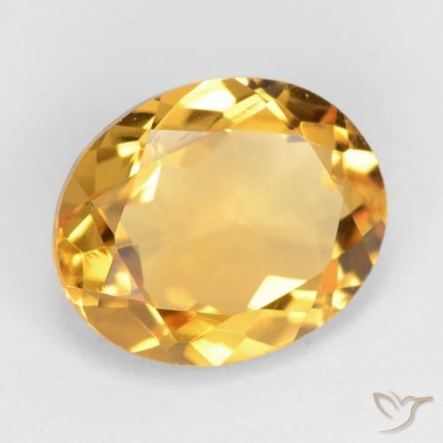Citrino Dorado oscuro medio natural de 3.07 ct, Ovalada, VS