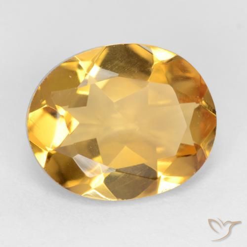 Citrino Dorado claro medio natural de 2.97 ct, Ovalada, VS