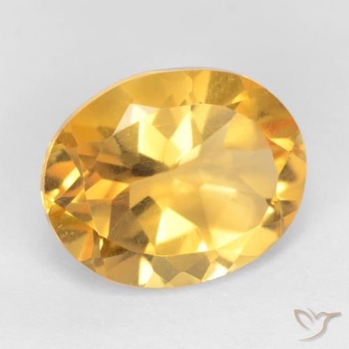 Citrino Naranja dorado intenso natural de 3.28 ct, Ovalada, VS