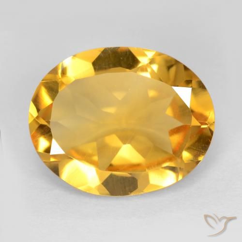 2.96ct Natural Naranja dorado intenso Citrino, Ovalada, VS