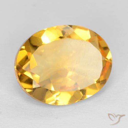 Citrino Naranja dorado intenso natural de 2.96 ct, Ovalada, VS