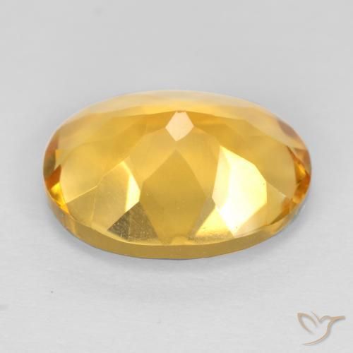 Citrino Naranja dorado intenso natural de 2.96 ct, Ovalada, VS