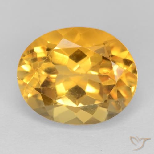 3.90ct Natural Dorado oscuro Citrino, Ovalada, VS